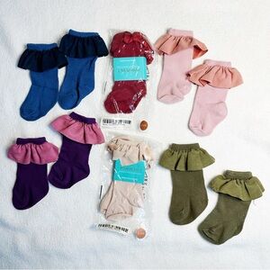 Posh Peanut NWT Lot of Infant Ruffle Socks, size 0-6 months
